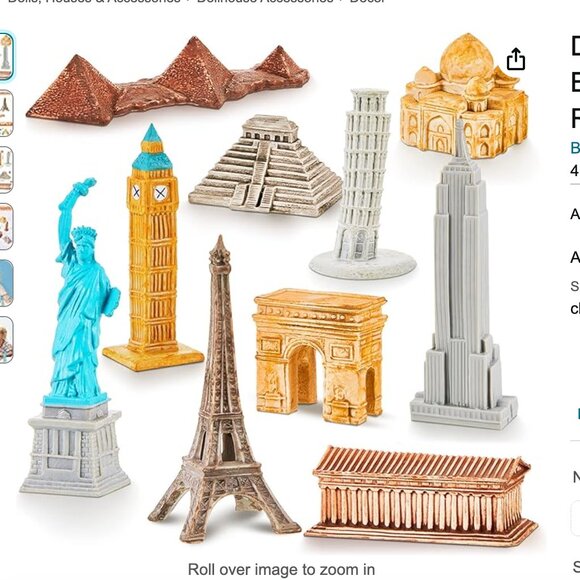 Deekin 20 Pcs Toys Mini Around World City Miniatures Buildings